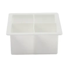 Bac à glaçons XXL 4 compartiments silicone blanc