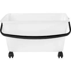 Bac à roulettes avec anse blanc et noir 15 L