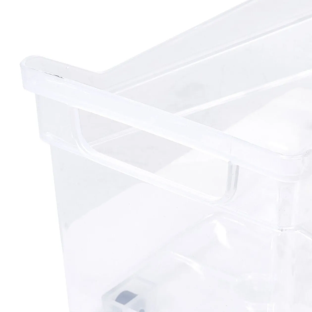 Bac de rangement à roulettes transparent 12L