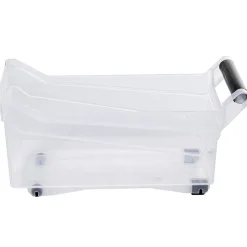 Bac de rangement à roulettes transparent 12L