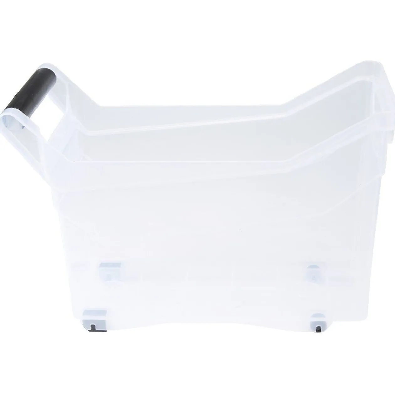 Bac de rangement à roulettes transparent 17L