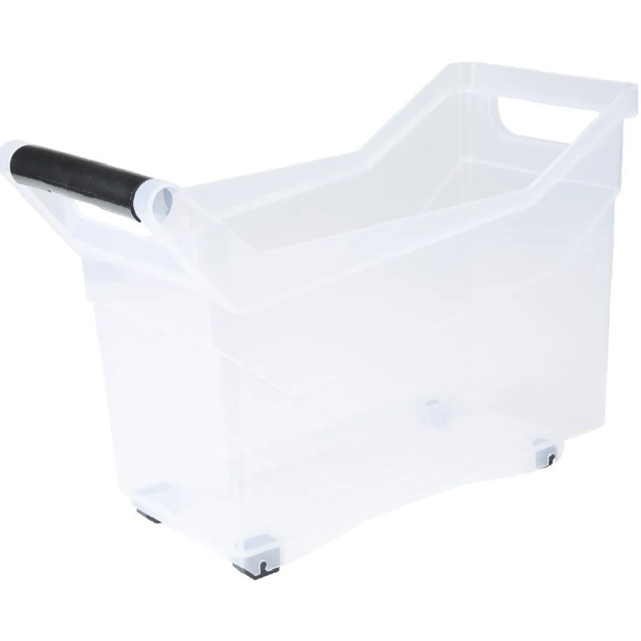 Bac de rangement à roulettes transparent 17L