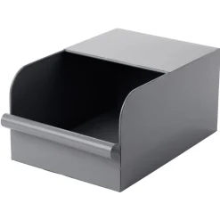 Bac de rangement en métal gris - L17,5 x l25 x H12,5 cm