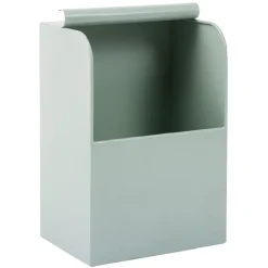 Bac de rangement en métal vert - L17,5 x l25 x H12,5 cm