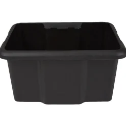Bac de rangement en plastique 15L uni noir x5