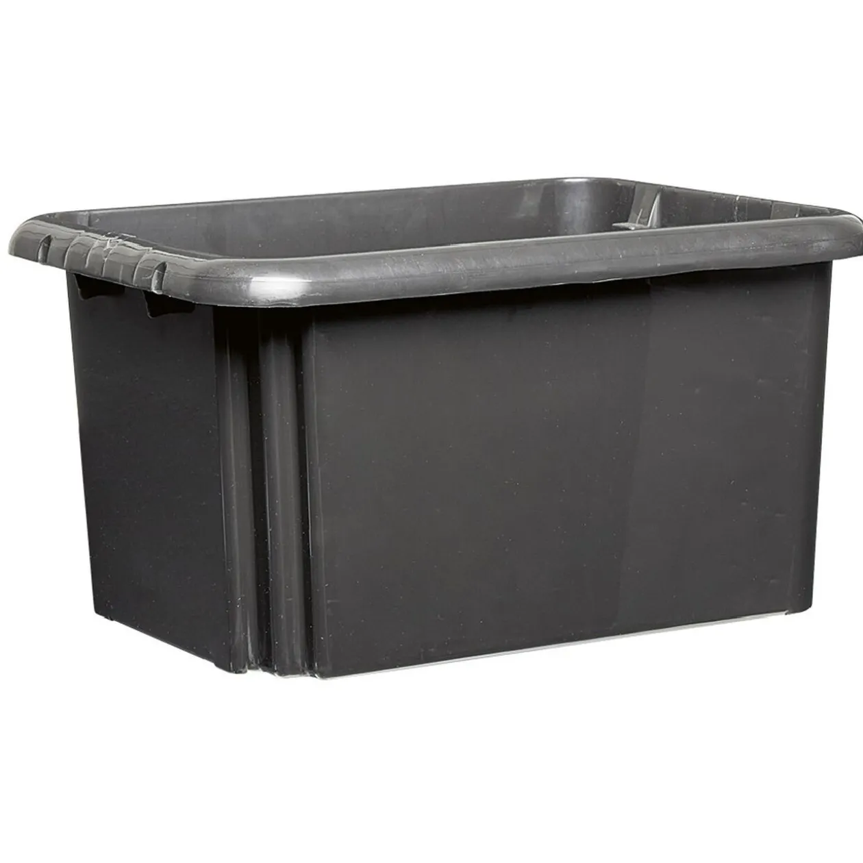 Bac de rangement en plastique noir x2