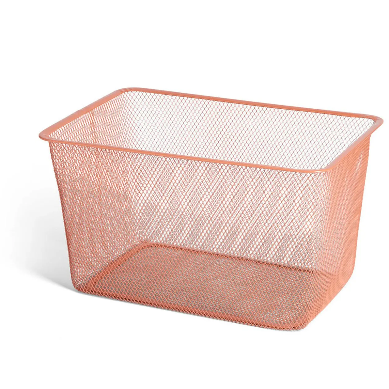 Bac de rangement métal rouge ou gris 41x29,5xH23cm