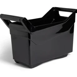 Bac de rangement plastique avec poignées et roues 36x18xH28cm