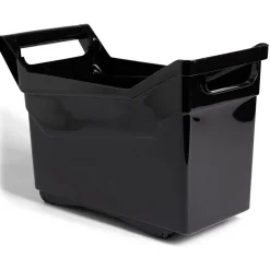 Bac de rangement plastique avec poignées et roues 36x18xH28cm