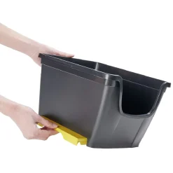 Bac en plastique noir superposable 14 L