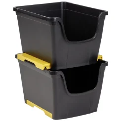 Bac en plastique noir superposable 14 L