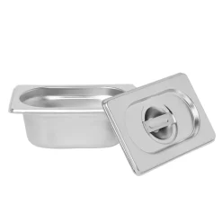 Bac inox avec couvercle préparation conservation L.17,5 cm