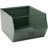 Bac superposable en métal vert - L33 x l25 x H28,5 cm