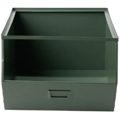 Bac superposable en métal vert - L33 x l25 x H28,5 cm