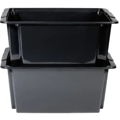 Bac superposable 22L noir x3 - 43x34xH18,5 cm