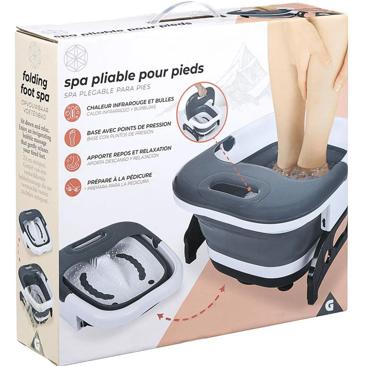 Bain de pieds spa électrique pliable