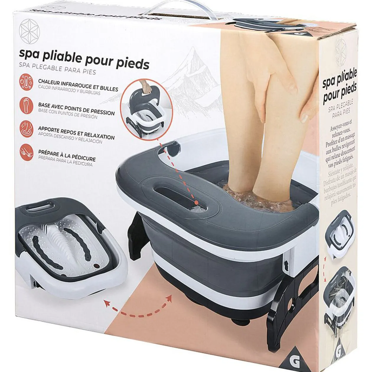 Bain de pieds spa électrique pliable