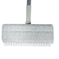 Balai brosse 2en1 gris et blanc avec mop