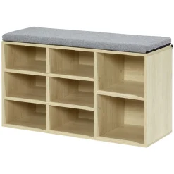 Banc meuble à chaussures 2en1 8 compartiments