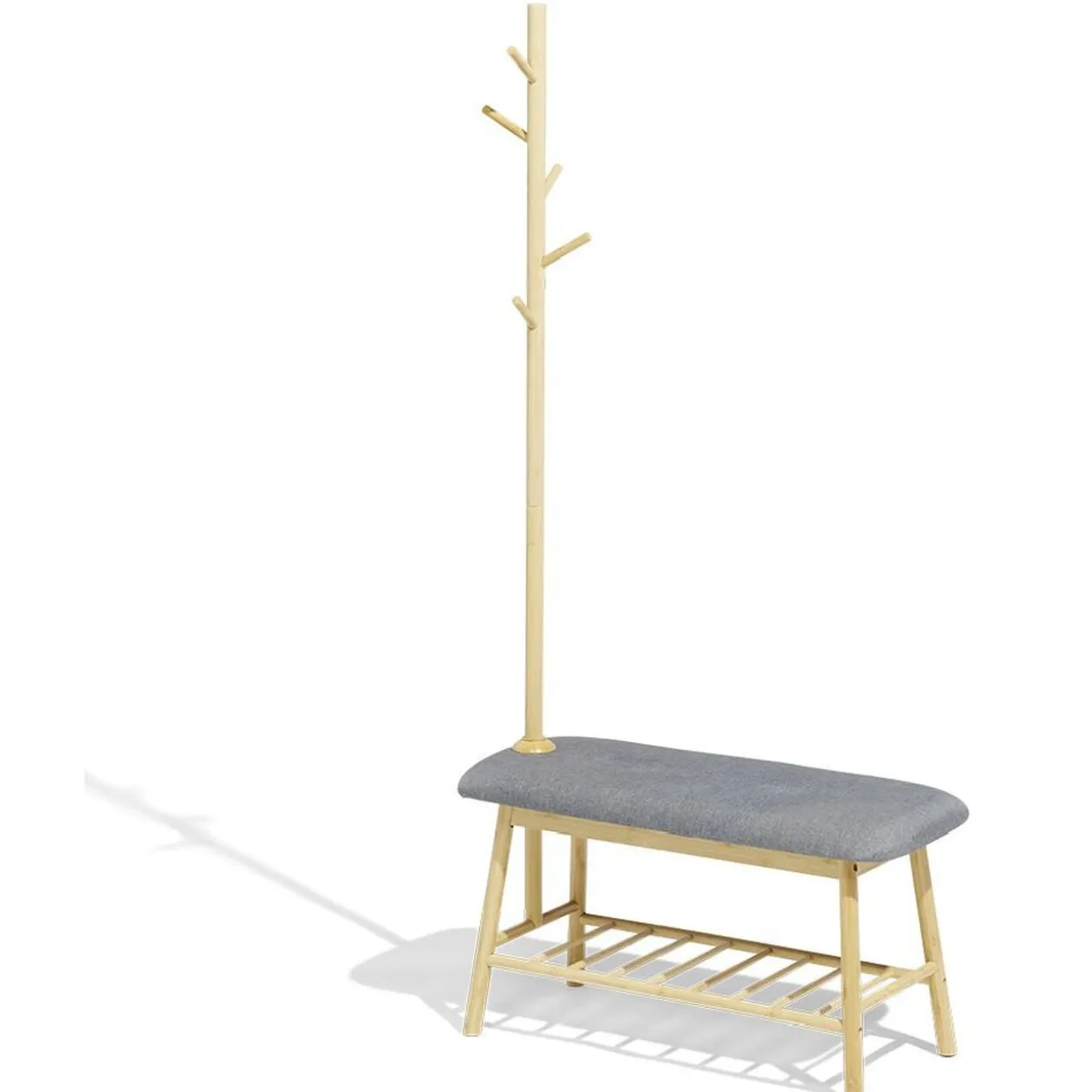 Banc porte manteau Oskar gris 80x34xH165cm