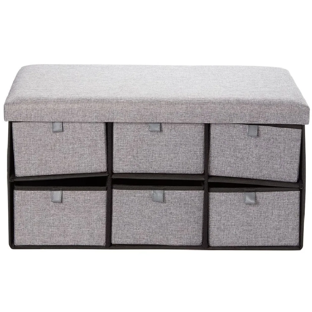 Banc range chaussures en tissu gris