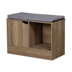 Banc range-chaussures Adam marron gris 60x30xH44,2 cm