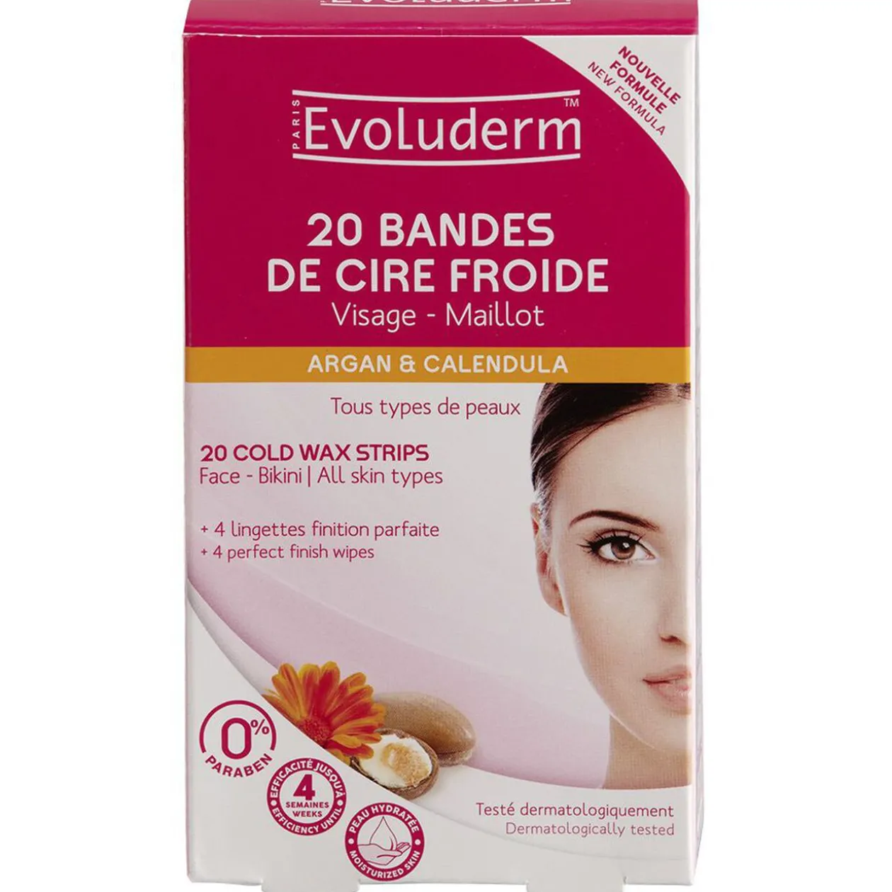 Bande de cire froide visage et maillot x20