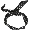 Bandeau ajustable noir imprimé pois blancs