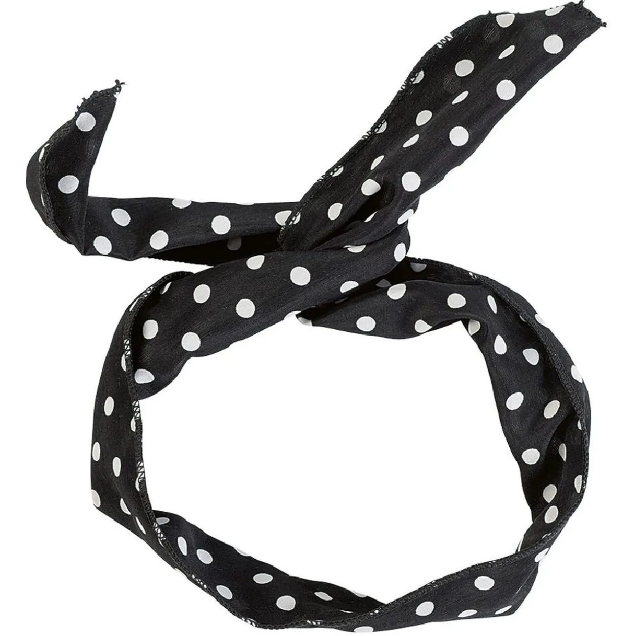 Bandeau ajustable noir imprimé pois blancs
