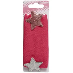 Bandeau élastique rose avec étoile glitter