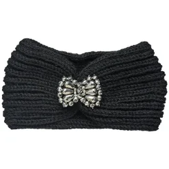 Bandeau noeud noir avec perle
