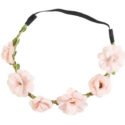 Bandeau pour cheveux couronne de fleurs roses