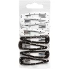Barrette clic clac imprimé pois noir et blanc x8