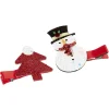 Barrette design Noël forme bonhomme de neige et sapin x2