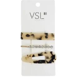 Barrette pour cheveux beige et noir x 3