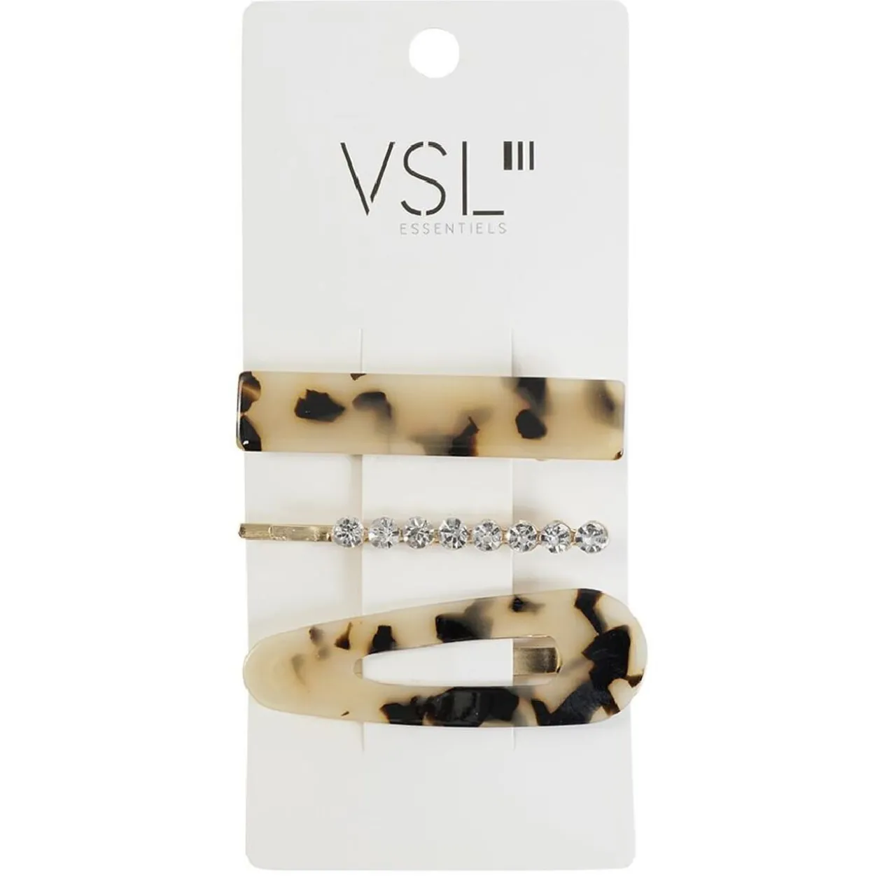 Barrette pour cheveux beige et noir x 3