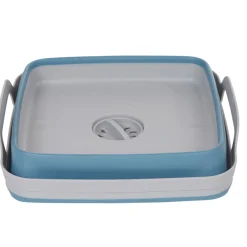 Bassine rétractable bouchon évideur grise et bleue