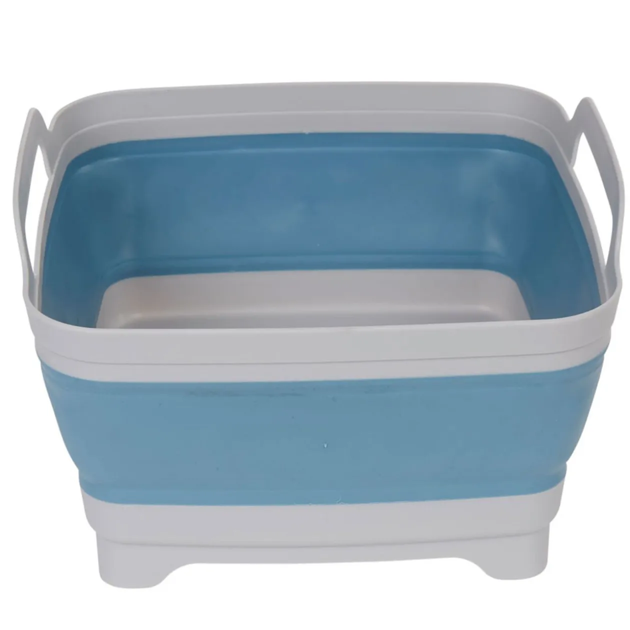 Bassine rétractable bouchon évideur grise et bleue