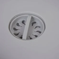 Bassine rétractable bouchon évideur grise et bleue