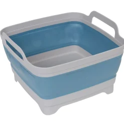 Bassine rétractable bouchon évideur grise et bleue