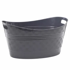 Bassine souple ovale motif quadrillé gris
