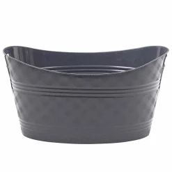 Bassine souple ovale motif quadrillé gris