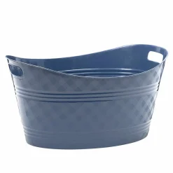 Bassine souple ovale motif quadrillé bleu