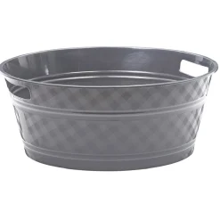 Bassine souple ronde motif quadrillé gris