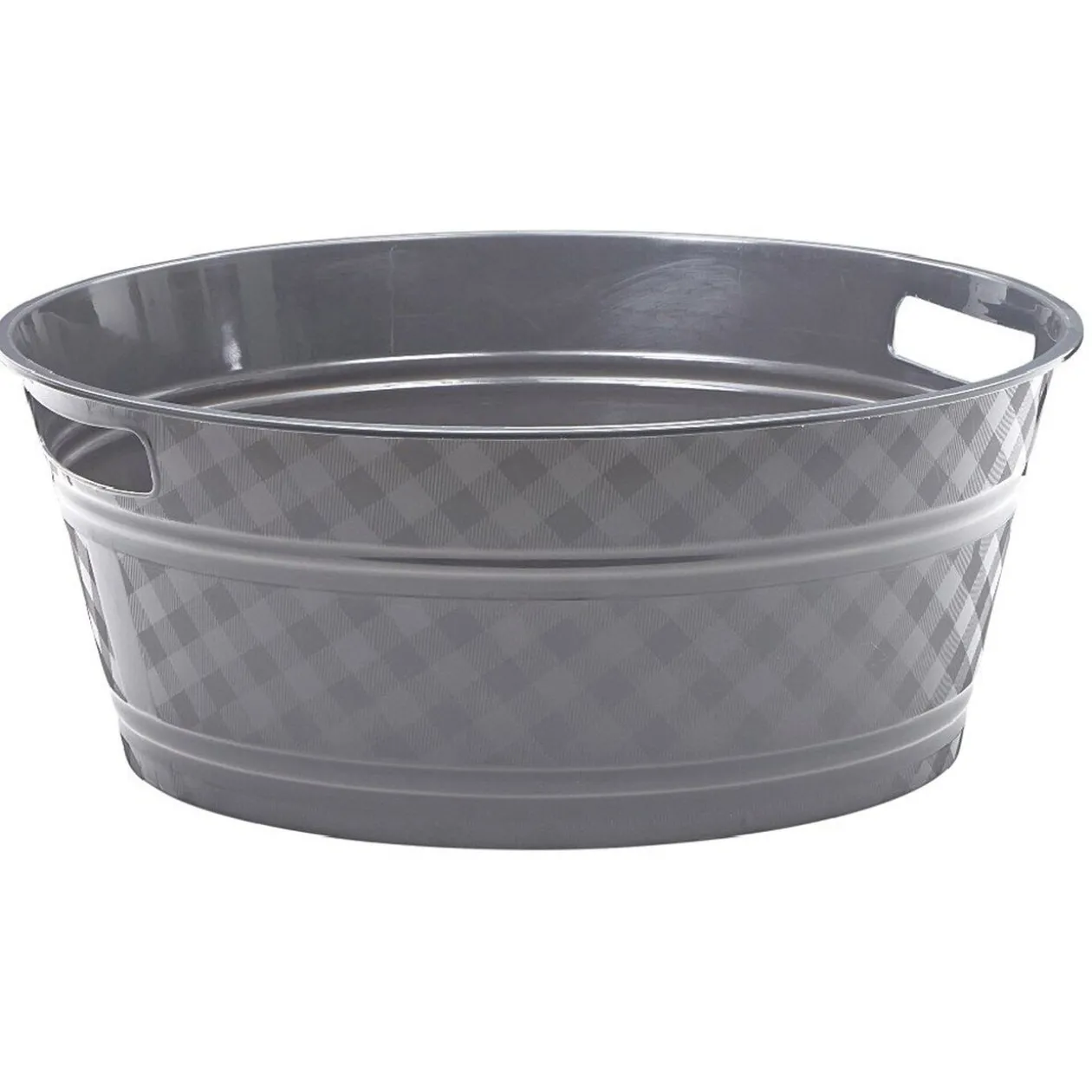 Bassine souple ronde motif quadrillé gris