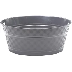 Bassine souple ronde motif quadrillé gris