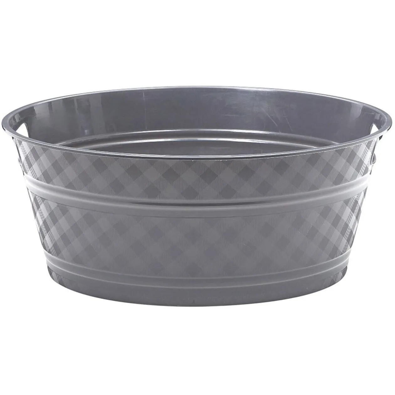 Bassine souple ronde motif quadrillé gris