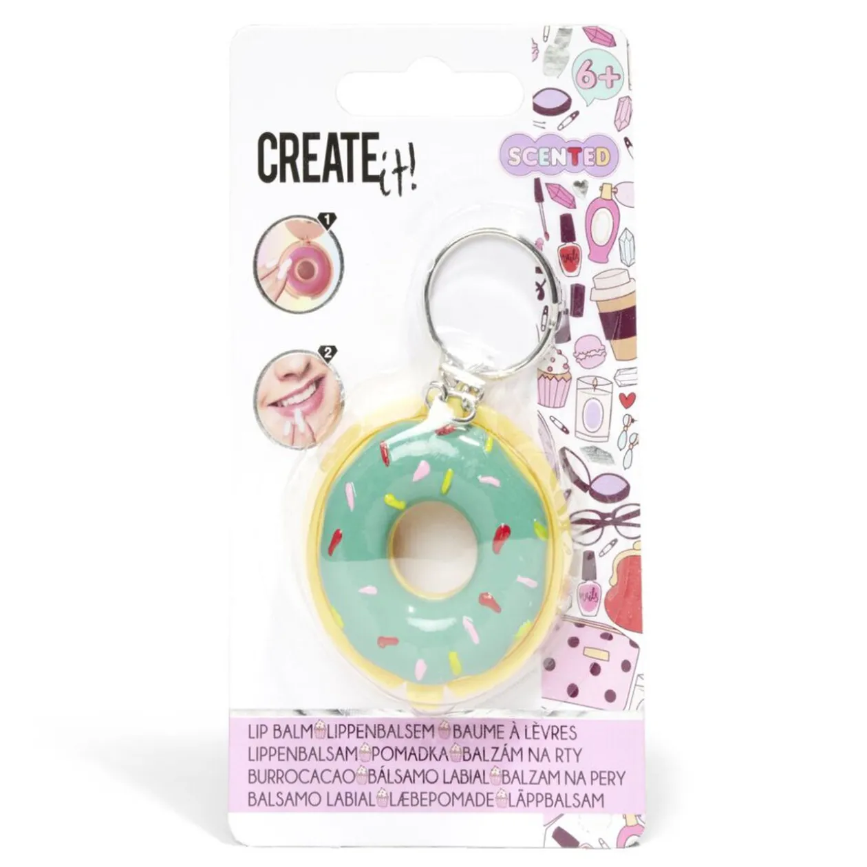 Baume à lèvre enfant Create it! porte-clé donut - 6 modèles