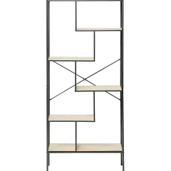 Bibliothèque Etagère sur pied design industriel naturel et noir - Andy
