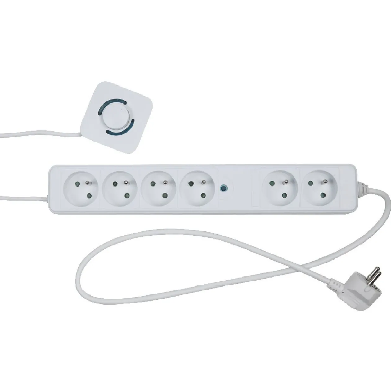 Bloc multiprise 6 prises interrupteur déporté pour 4 prises